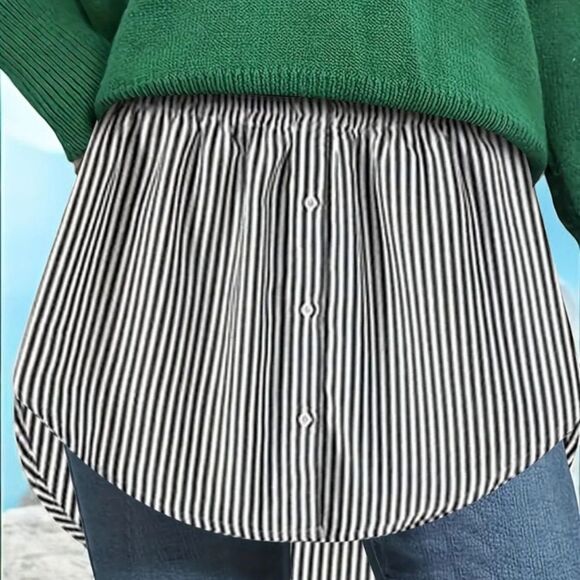 WOMANS HALF SLIP STRIPED Shirt EXTENDER NEW 2XL - Picture 1 of 3